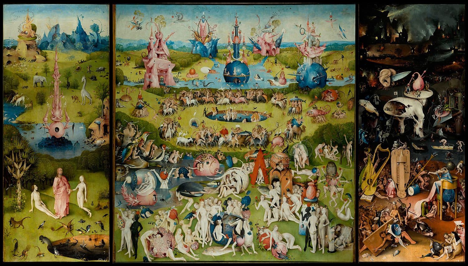 El jardín de las delicias es una de las obras más conocidas del pintor holandés Hieronymus Bosch (el Bosco)