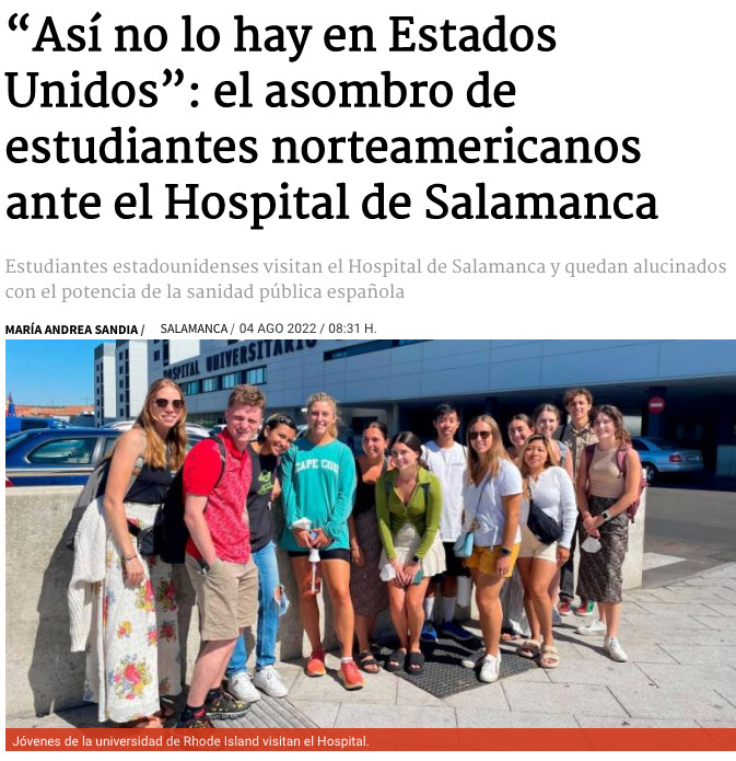 “Así no lo hay en Estados Unidos”: el asombro de estudiantes norteamericanos ante el Hospital de Salamanca