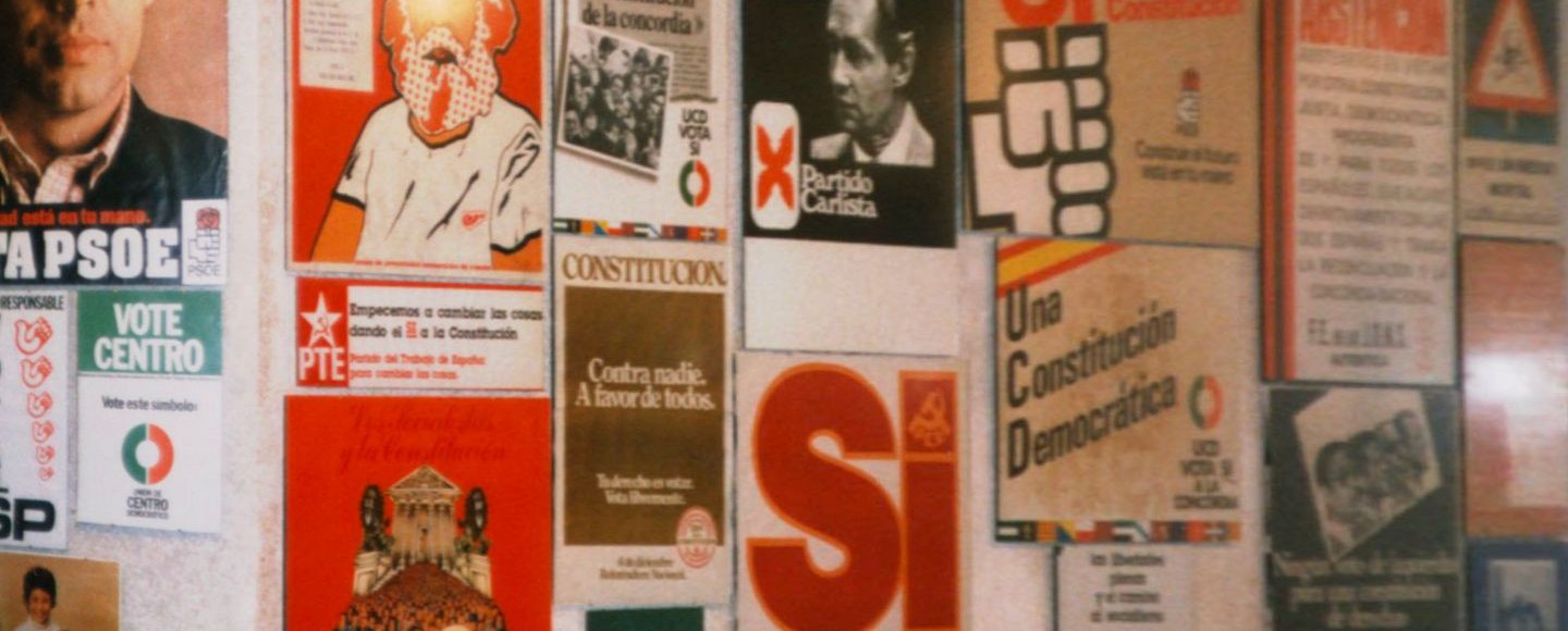 Carteles de los partidos políticos realizados con motivo del Referéndum para la ratificación de la Constitución española. Magnus Manske. Wikipedia